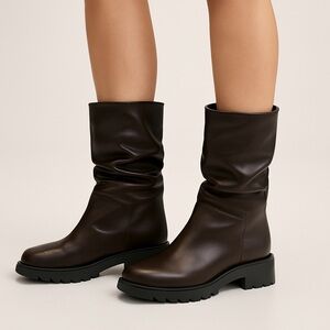 Siberian Husky Womens Ankle Boots Booties Dark Chocolate Brown 7 D Soft Leather